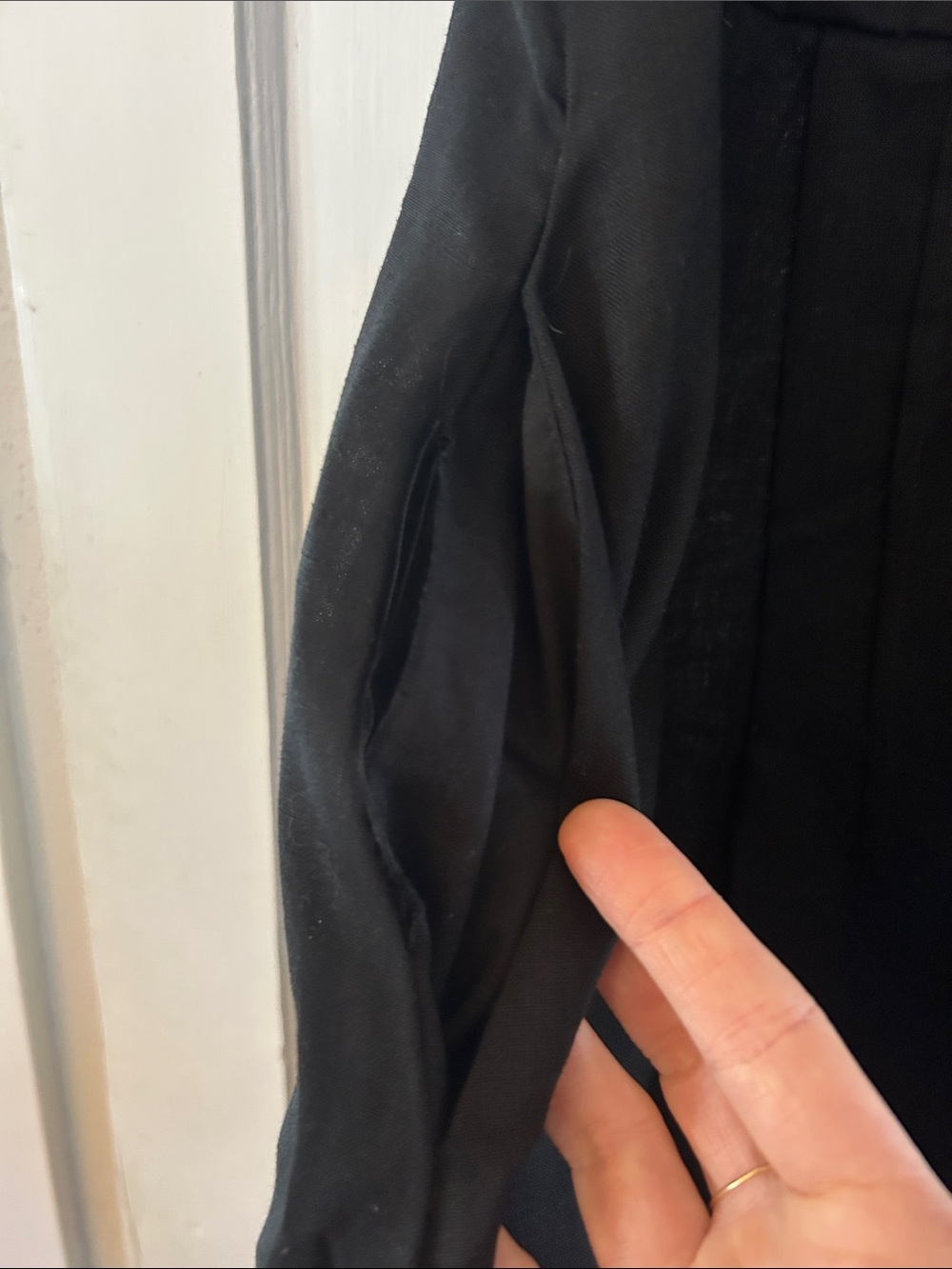 Disturbia NWT black linen blend dress Viking embroidery as-is read description - Picture 6 of 10
